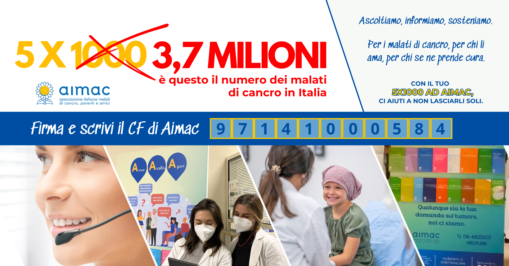 Dona il 5 per mille ad Aimac - Associazione Italiana Malati di Cancro